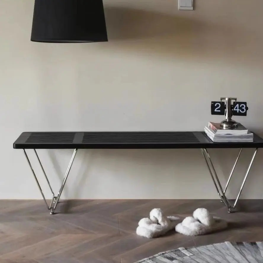 Scandinavian Solid Wood Bench Vintage