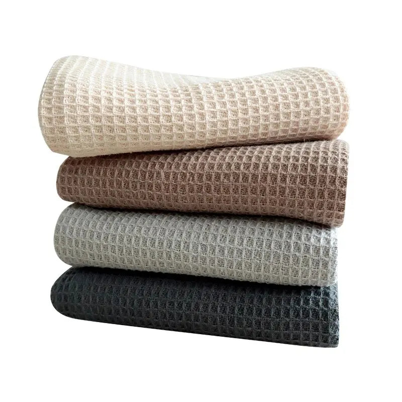 4 Cotton Washcloths Plain Color Waffle Dish Towels Absorbent Cleaning Supplies Suitable For Many Scenarios