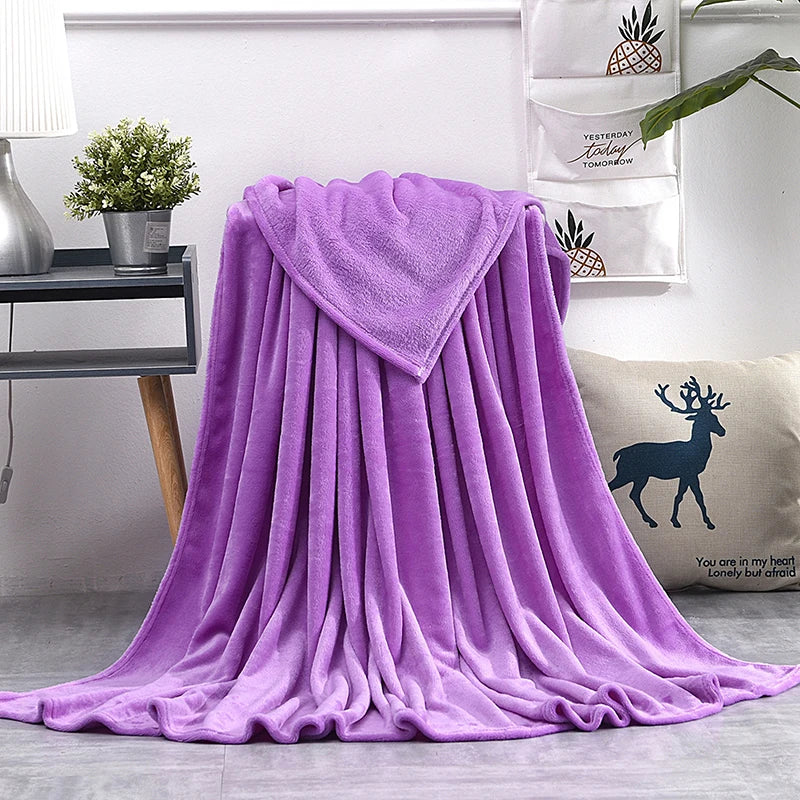Soft Warm Blankets For Beds Winter Mink Throw Solid Sofa Cover Bedspread Winter Plaid Blankets  Winter Sheet Bedspread