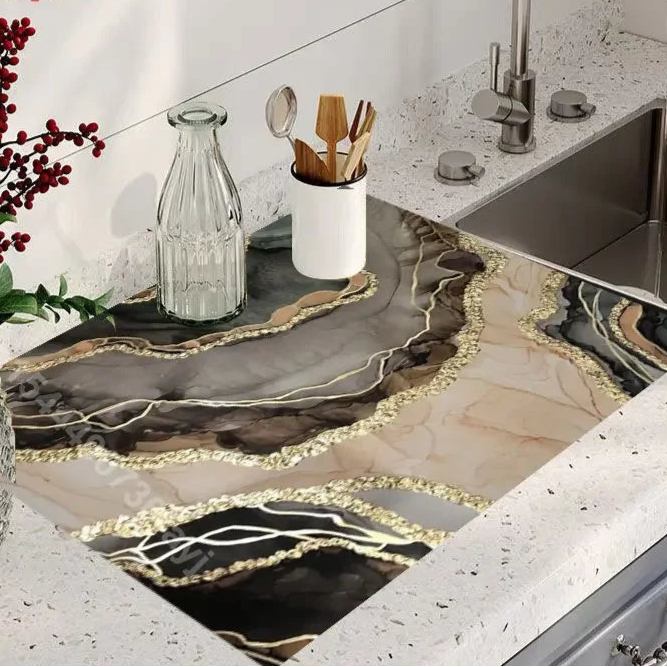 Absorbent Tableware Dish Drying Mat Kitchen