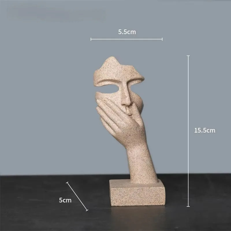 Resin Abstract Mask Statues