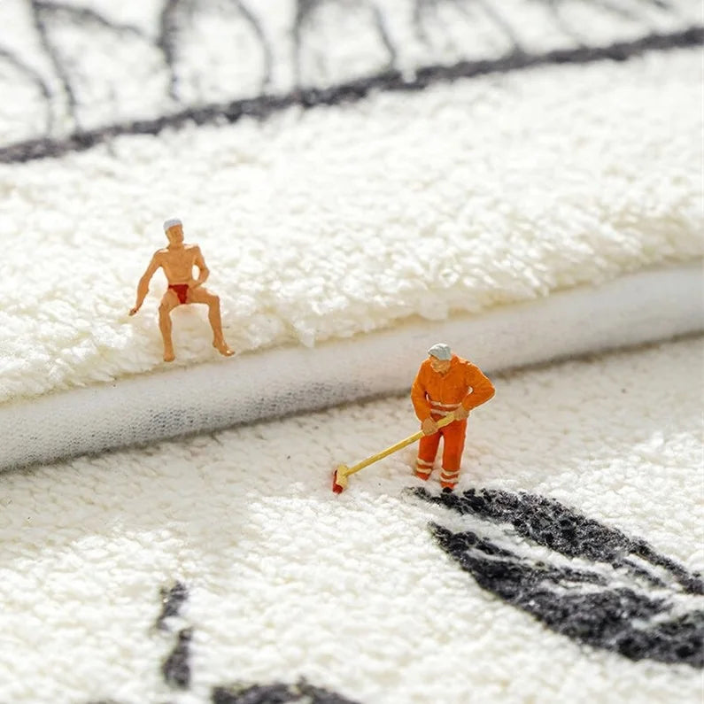 1PC Bathroom Mat Semicircle Floor Rugs Entrance Door Mats Non-slip Mats Cartoon Rug Dustproof Absorbent Carpet Bath Tub Carpets