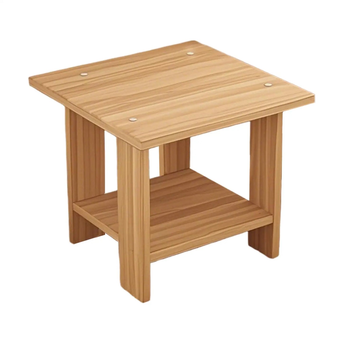 Wooden Double Layers Bedside Table Simple Solid Nightstands Night Table For Table Sofa Side Table Home Living Room Bedroom Furni