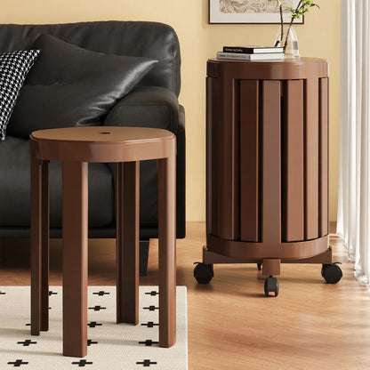 Four-In-One Stool Stackable Stools Multi-Functional Living Room Round Stool New Chinese Style Solid Wood Round Stool Dining Tabl