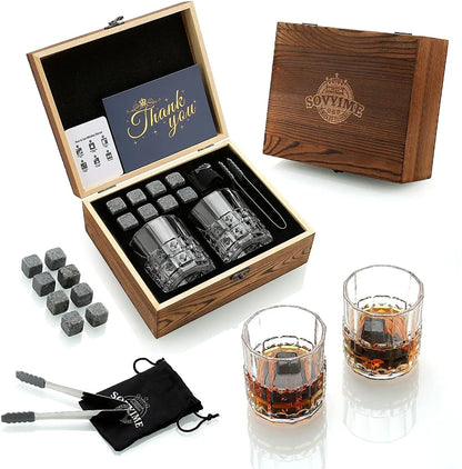 Kit Whiskey Stones & Glasses Set Box