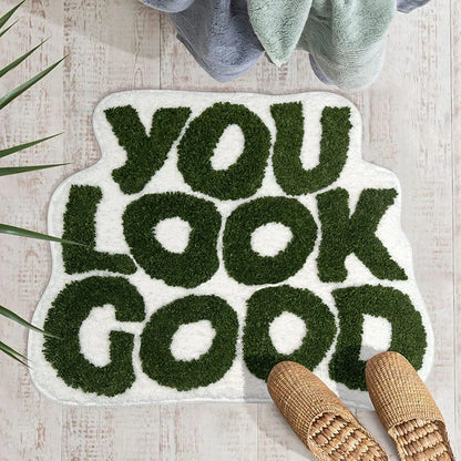 You Look Good Bath Mat Green Bathroom