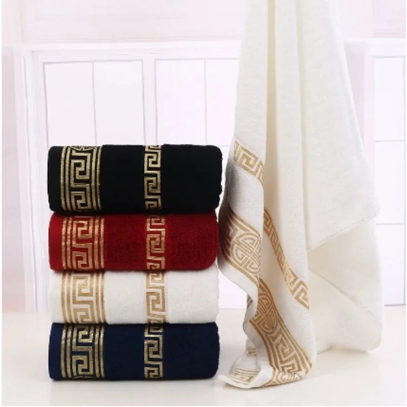 100% Cotton Luxury  Soft  Embroidered  Beach Towel  Super Absorbent Bath Towel for Adults Quick Dry Bathroom Towel Bath Towels