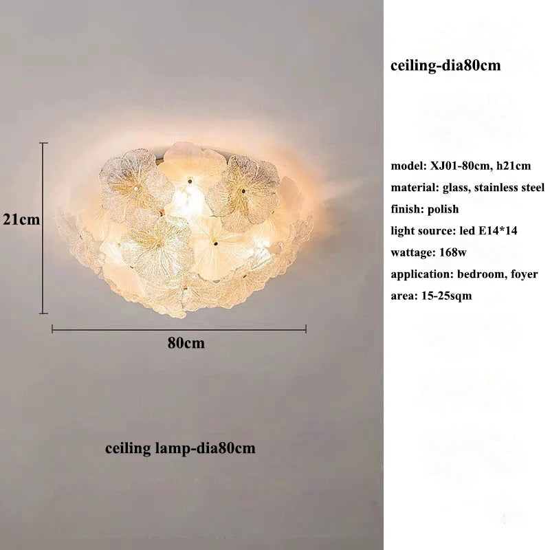 Modern Lustre Glass Flower Led