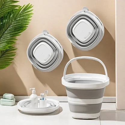 Versatile Folding Water Bucket with Handle for Home and Outdoor Use - Collapsible Fishing Pail for Portable Storage