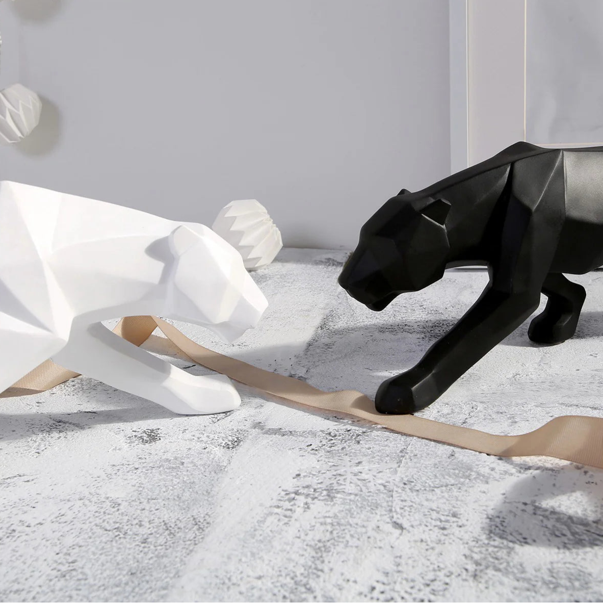 Abstract Resin Leopard Statue