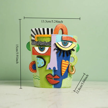 Abstract Face Flower Pot Decorative Planter Picasso Vases Balcony Succulent Plant Holder Ornament Home Garden Decor Accessory