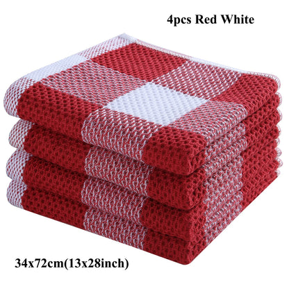 Olanly 100% Cotton Dishcloth For Kitchen Towel Home Ultra Soft Absorbent Dish Cloth Reusable Clean Tool Microfiber Kitchen Towel