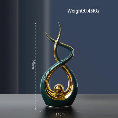 Nordic Abstract Ceramic Figurine Light Luxury Living Room Home Decoration Office Sculpture Decor Desk Accessories Craft Gift