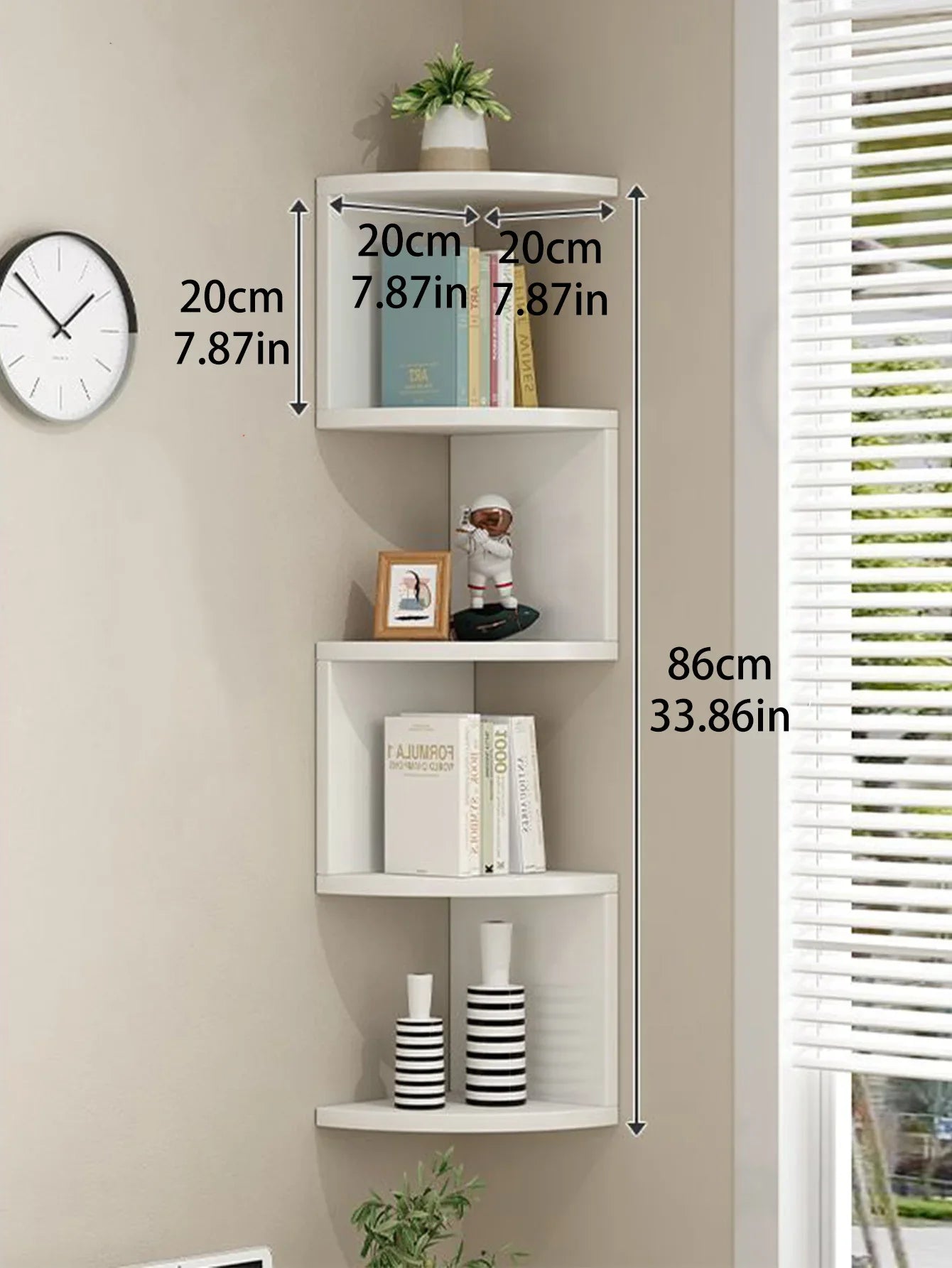 2/4/5 Layers Wooden PVC Corner Shelf Burlywood Storage Shelf Boho Home Decoration Floating Wall Organizer Room Decors Aesthetic