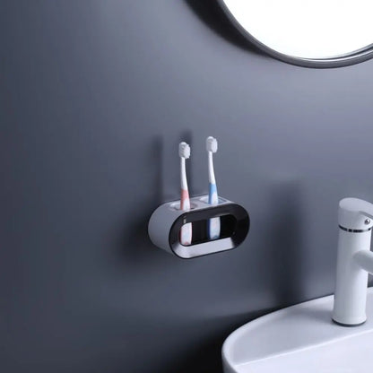 Wall-Mounted Electric Toothbrush Holder Double Hole Self-adhesive Toothbrush Stand Rack Detachable Space Saving
