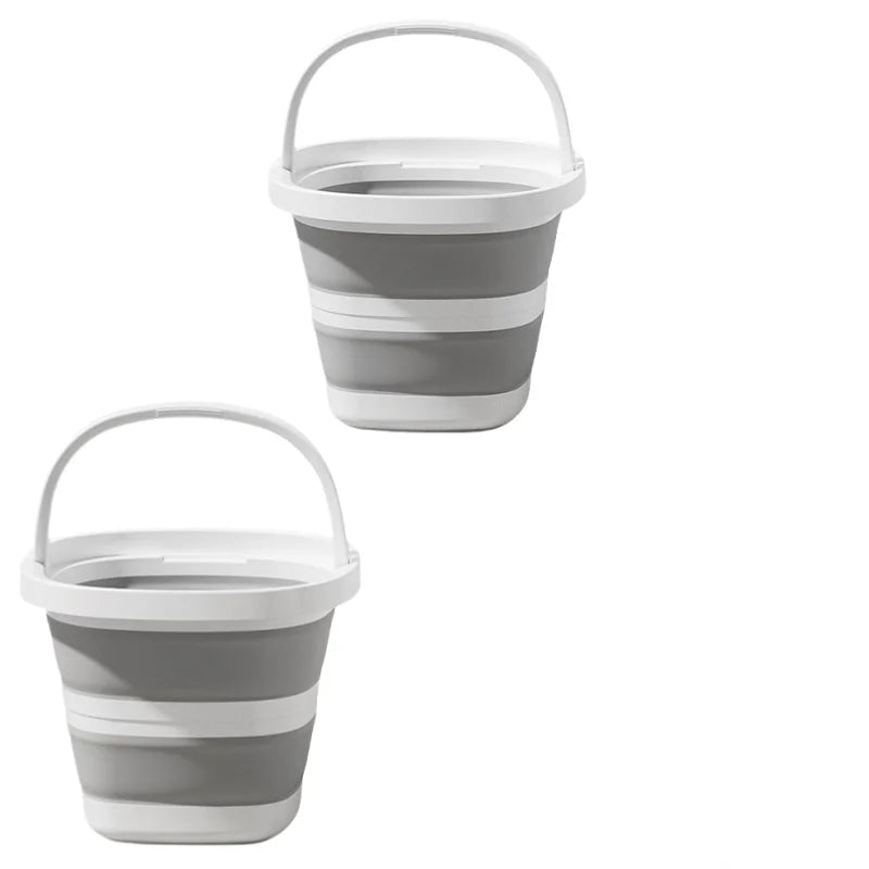 Versatile Folding Water Bucket with Handle for Home and Outdoor Use - Collapsible Fishing Pail for Portable Storage