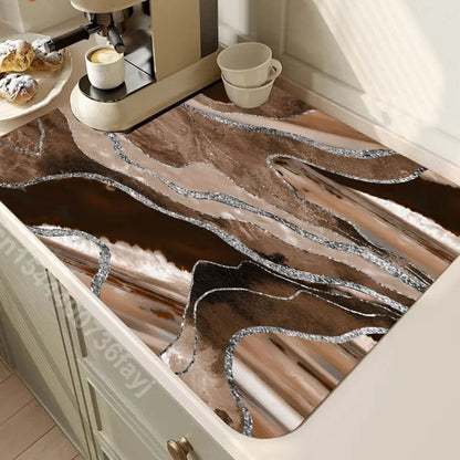 Absorbent Tableware Dish Drying Mat Kitchen