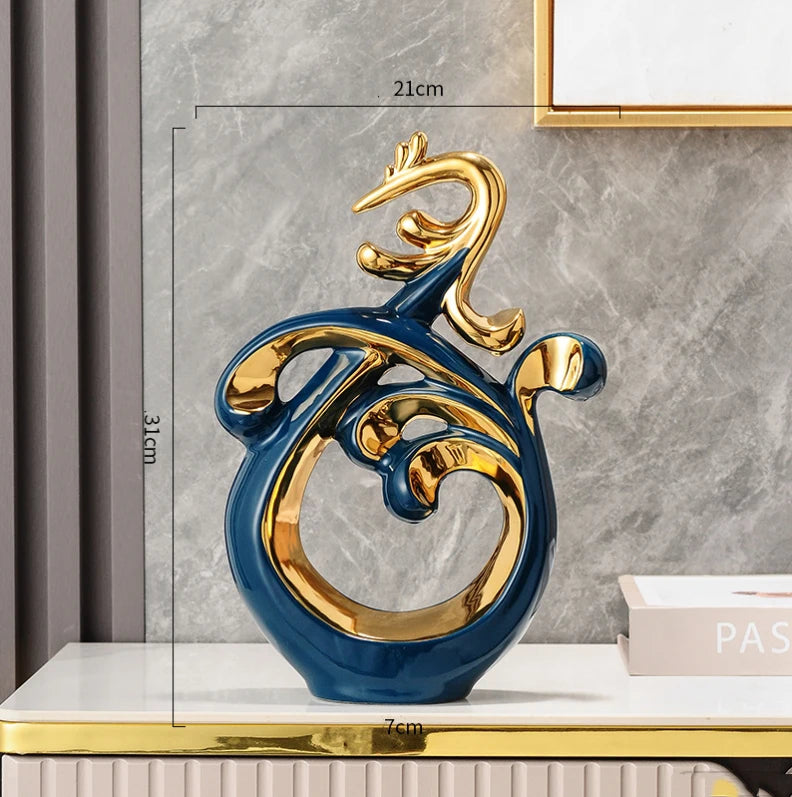 Abstract Phoenix Ceramic Sculpture