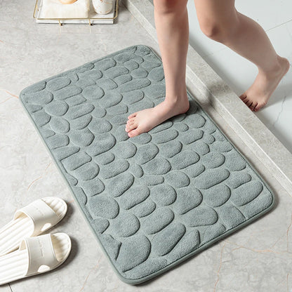 Mat Non Slip Carpets Cobblestone Embossed Bathroom Bath In Wash Basin Bathtub Side Floor Rug Shower Room Doormat Memory Foam