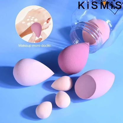 KISMIS 7Pcs/Set Soft Wet and Dry Use Makeup Sponge Set Cosmetic Puff Makeup Sponge Foundation Powder Sponge Beauty Tool