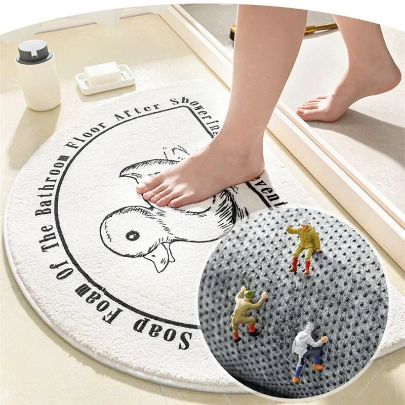 1PC Bathroom Mat Semicircle Floor Rugs Entrance Door Mats Non-slip Mats Cartoon Rug Dustproof Absorbent Carpet Bath Tub Carpets
