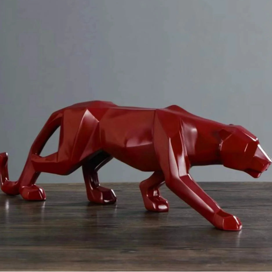 Abstract Resin Leopard Statue