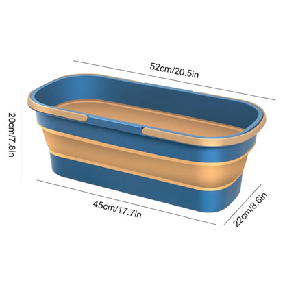 Flat Mop Cleaning Bucket Foldable Portable Mop Water Pail with Handle Rectangular Folding Water Tub for Outdoor Garden Camping