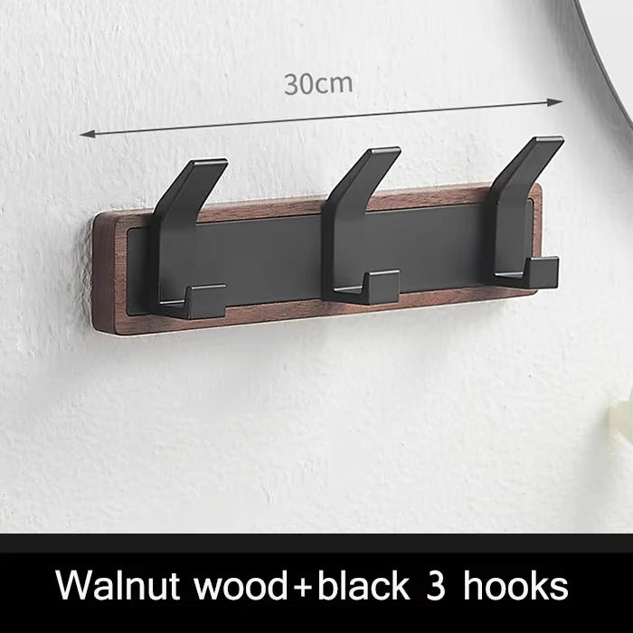 Walnut Coat Wall Hook Wall Hanging Coat Rack for Bathroom Kitchen Bedroom Hallway Wall Hooks Coat Clothes Holder