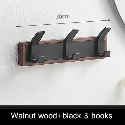 Walnut Coat Wall Hook Wall Hanging Coat Rack for Bathroom Kitchen Bedroom Hallway Wall Hooks Coat Clothes Holder