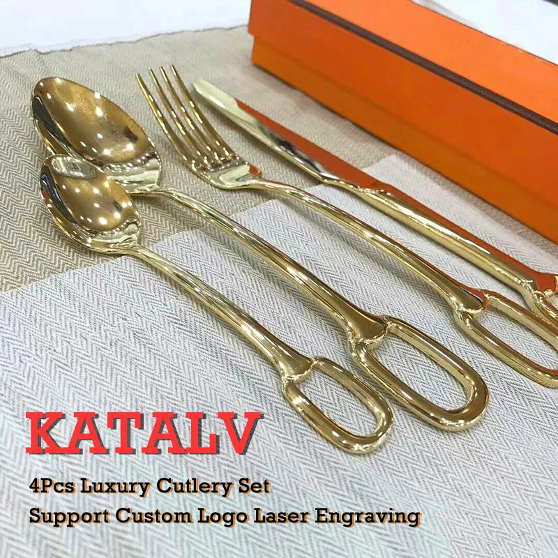 Luxury Cutlery Set Stainless Steel Knife Fork Spoon