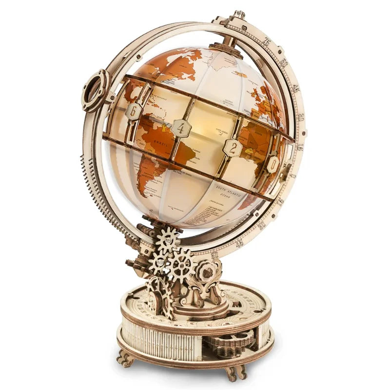 Wooden Globe Lamp 3D