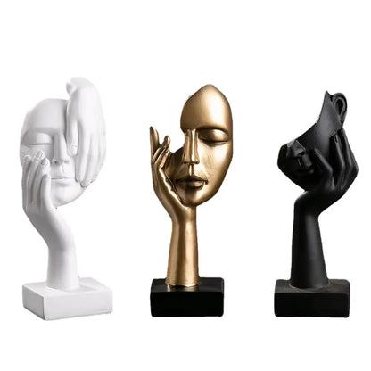 Resin Abstract Mask Statues