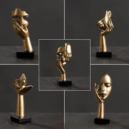 Resin Abstract Mask Statues