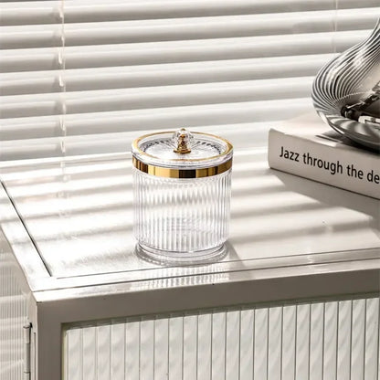 Multifunctional Cosmetic Organizer Dustproof Makeup Cotton Swab Ball Pad Holder Makeup Tool Storage Box Container for Desktop