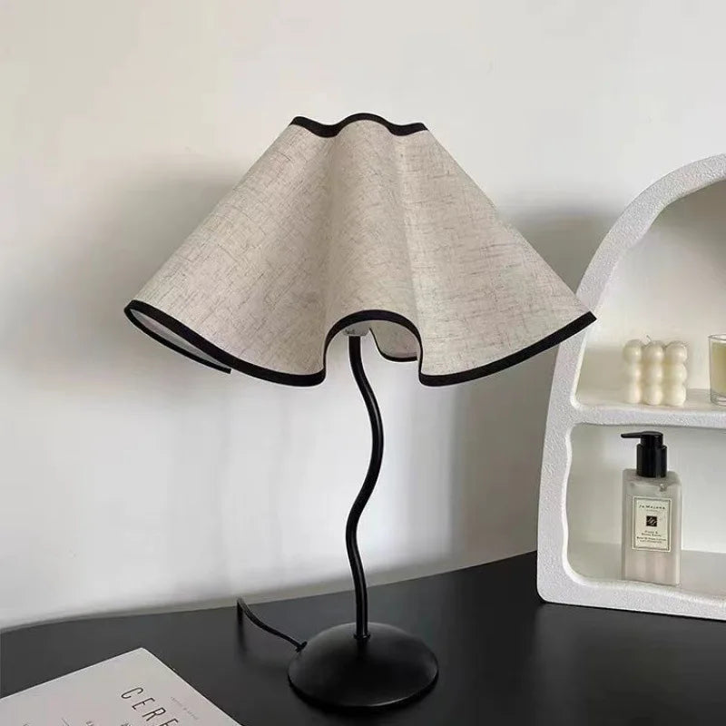 Nordic Petal LED Table Lamp Fabric12W Tricolour Light US/EU For Living Room Home Bedroom Atmosphere Decoration LED Night Light