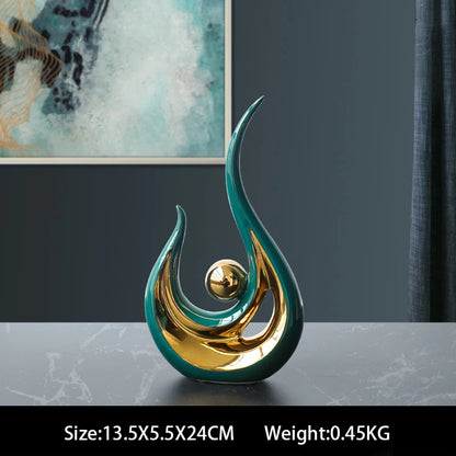 Nordic Abstract Ceramic Figurine Light Luxury Living Room Home Decoration Office Sculpture Decor Desk Accessories Craft Gift