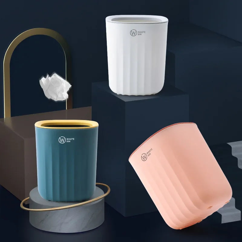 Desktop Trash Can Plastic Dustbin Office Table Cute Storage Bucket Waste Bin Basket Countertop Durable Rubbish Bin for Kitchen