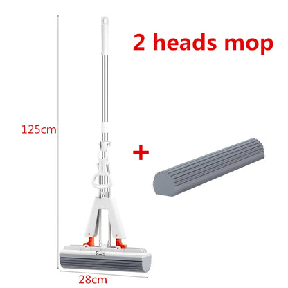 Collodion Mop Or Head Foldable Water Free Hand Washing Squeeze Cotton Replace Home Tiles Wood Household Cleaning Wringer Mopping