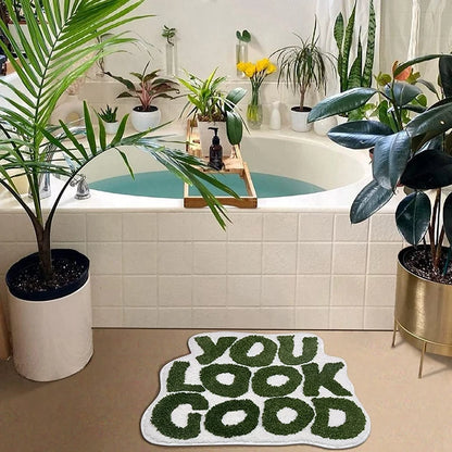 You Look Good Bath Mat Green Bathroom