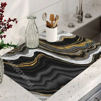 Absorbent Tableware Dish Drying Mat Kitchen