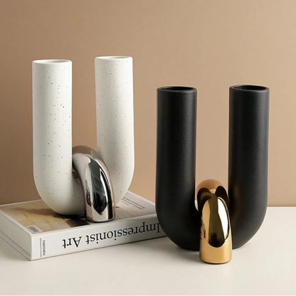 Creative U-shaped Ceramic Vase Flower