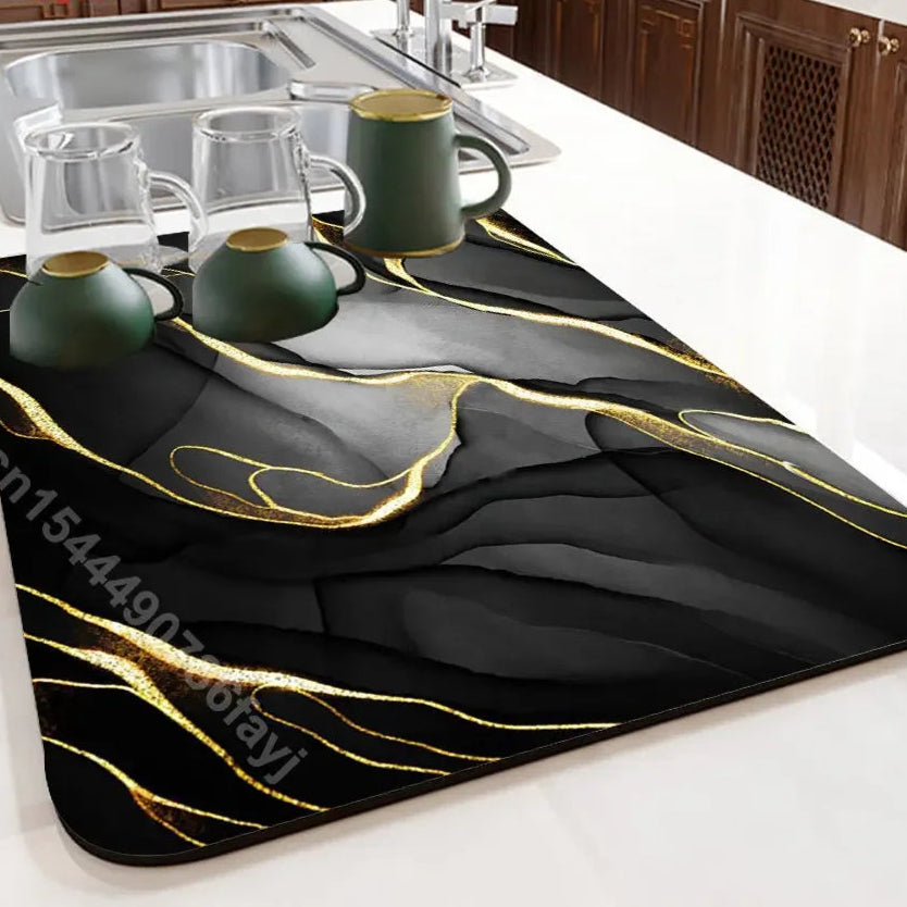 Absorbent Tableware Dish Drying Mat Kitchen