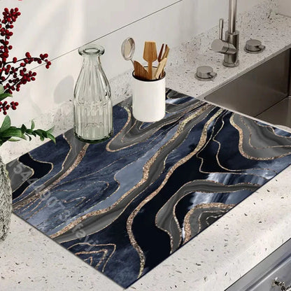 Absorbent Tableware Dish Drying Mat Kitchen