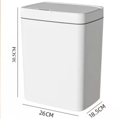White 15L Smart Bathroom Trash Can Non-Contact Narrow Smart Sensor Trash Can Smart Home Automatic Bagging Electronic Trash Can