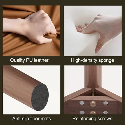 Foot Stool, Saddle Cushion Vanity Stool, Modern Concave Ottoman with Upholstered Seat for Entryway, Bedroom, Patio, Living Room.