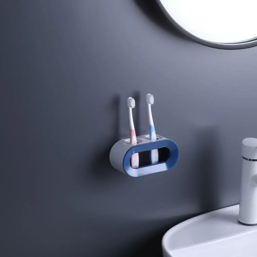 Wall-Mounted Electric Toothbrush Holder Double Hole Self-adhesive Toothbrush Stand Rack Detachable Space Saving