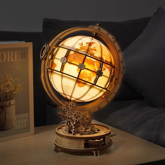 Wooden Globe Lamp 3D