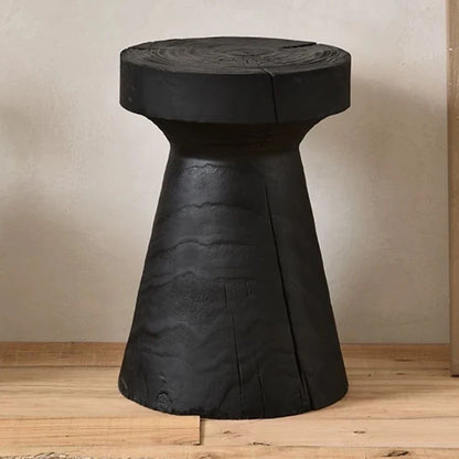 Solid Wood Stool Portable Black