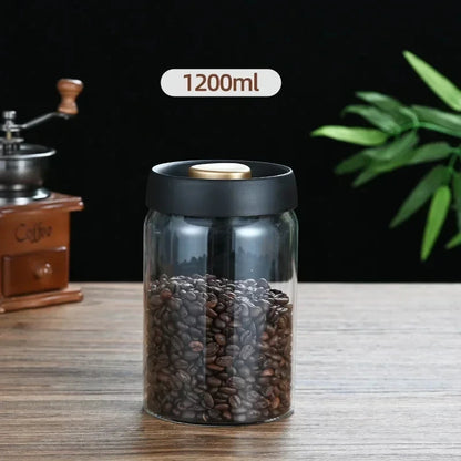 Transparent Glass Coffee Storage