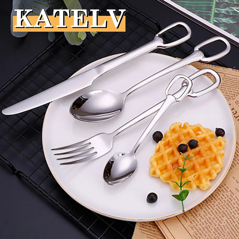 Luxury Cutlery Set Stainless Steel Knife Fork Spoon